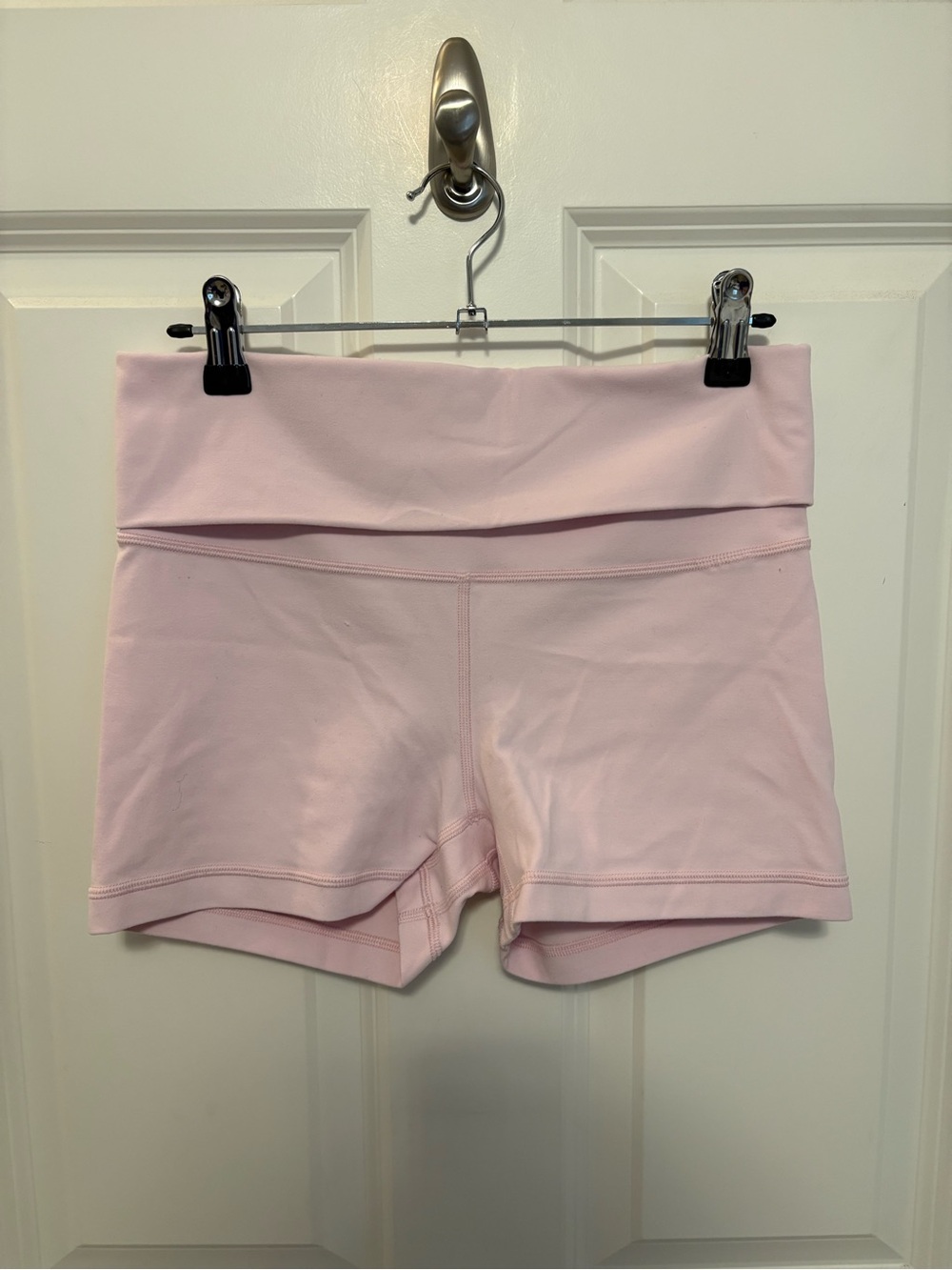 Aritzia Light Pink Fold-Over Waist Athletic Shorts
